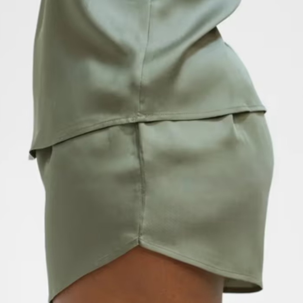 New Large Ettitude Green Sateen Pajama Lounge Shorts Bamboo - Picture 2 of 13
